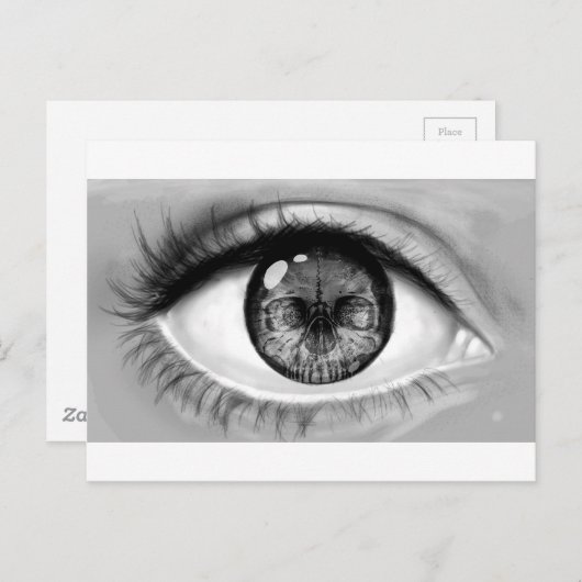 Carte Postale Double vision de l'oeil du crâne (Devant / Derrière)