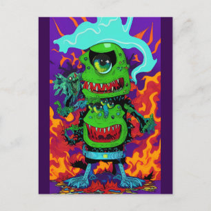 Carte Postale Doublez sur la monstruosité - Art de Ken Gage