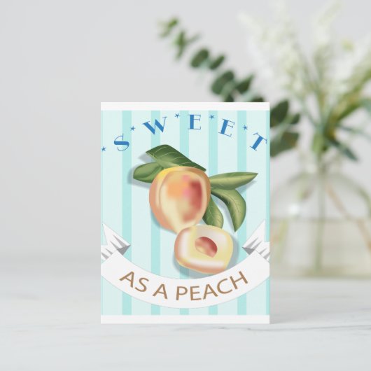 Carte postale douce comme une pêche (Debout devant)