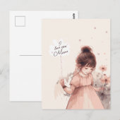 Carte Postale Douce Fille Amour Maman (Devant / Derrière)