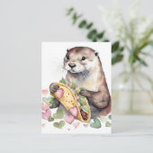 Carte Postale Douce Loutre Adorable Avec Taco (Debout devant)