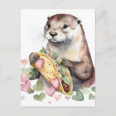 Carte Postale Douce Loutre Adorable Avec Taco (Devant)