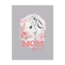 Douce Mère et Enfant Aquarelle Roses "Meilleure Ma