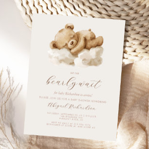 Carte Postale Douce Ours en Peluche Aquarelle Fête de Naissance