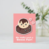 Carte Postale Douce paire de glace Vanilla et Brownie (Debout devant)
