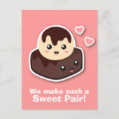 Carte Postale Douce paire de glace Vanilla et Brownie (Devant)