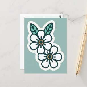 Carte postale douce simple amusante Rustique Flora