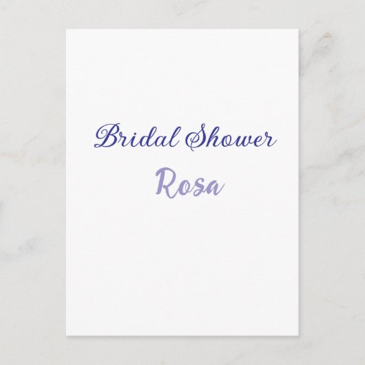 Carte Postale Douce soirée de mariage violet ajouter nom date él (Devant)