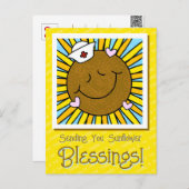 Carte Postale Douce Souriante infirmière de tournesol Se Bien Bi (Devant / Derrière)