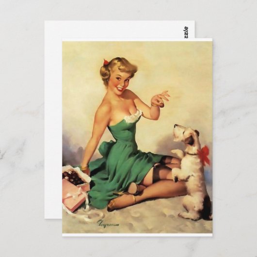 Carte Postale Douce Treat Pin Up (Devant / Derrière)
