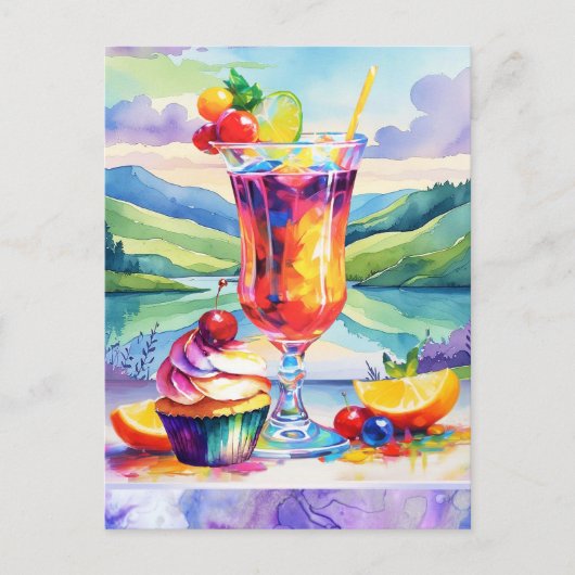 CARTE POSTALE DOUCES FRIANDISES D'ÉTÉ (Devant)