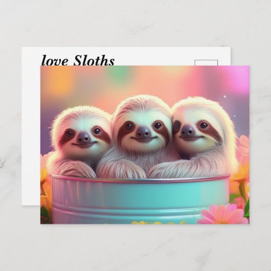 Carte Postale Douces mignonnes ensemble (Devant / Derrière)