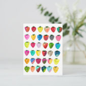 Carte Postale Douceur fraise mignonne aquarelle de fruit mignon (Debout devant)