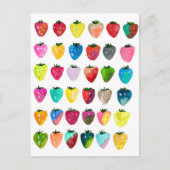 Carte Postale Douceur fraise mignonne aquarelle de fruit mignon (Devant)