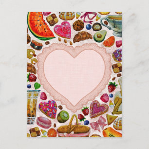 Carte Postale Douceurs de pâtisserie mignonnes