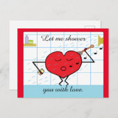 Carte Postale Douche avec amour (Devant / Derrière)