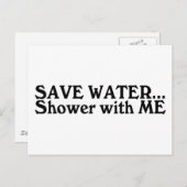 Carte Postale Douche avec moi pour économiser l'eau (Devant / Derrière)