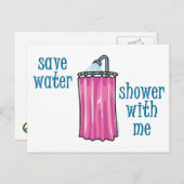 Carte Postale Douche avec moi - Sauvez de l'eau (Devant / Derrière)
