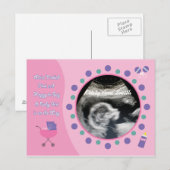 Carte postale Douche bébé fille (Devant / Derrière)