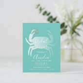 Carte Postale Douche de Mariée Crabe Crustacé Sarcelle Océan (Debout devant)