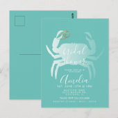 Carte Postale Douche de Mariée Crabe Crustacé Sarcelle Océan (Devant / Derrière)