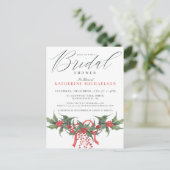 Carte Postale Douche de mariée | Fleurs aquarelles de Noël (Debout devant)