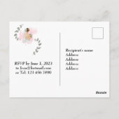 Carte Postale Douche de mariée, thème de la mariée romantique  (Dos)