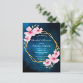 Carte Postale Douche nuptiale bleu bleu bleu rousse floraux rose (Debout devant)