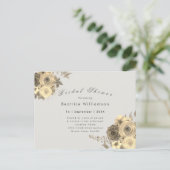 Carte Postale Douche nuptiale élégante jaune rose gris invitatio (Debout devant)