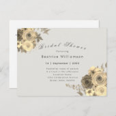 Carte Postale Douche nuptiale élégante jaune rose gris invitatio (Devant / Derrière)