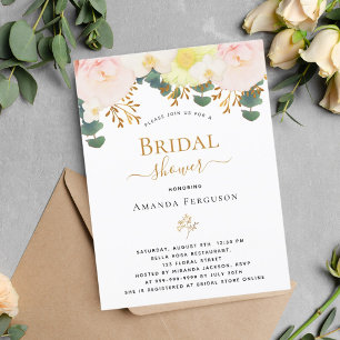 Carte Postale Douche nuptiale jaune rose vif