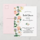 Carte Postale Douche nuptiale rose rose rose rose flor fleurons (Devant / Derrière)