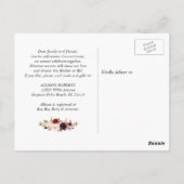 Carte Postale Douche Par Mail Gold Géométrique Bourgogne Rouge F (Dos)