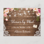 Carte Postale Douche par Mail Rustic Floral Lace String Lights (Devant)