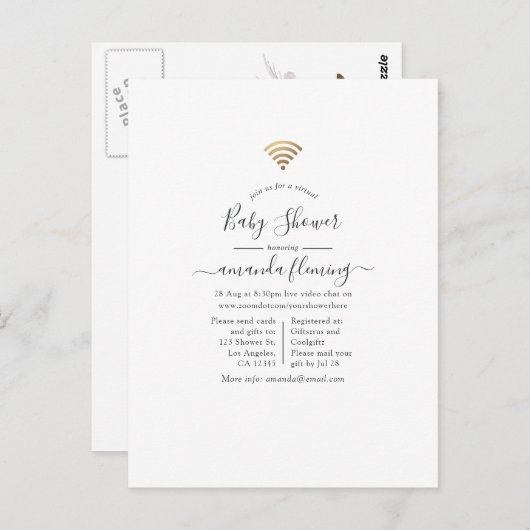 Carte Postale Douche virtuelle (Devant / Derrière)