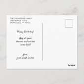 Carte Postale Doughnut rose et jaune | Salutation d'anniversaire (Dos)