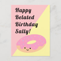 Doughnut rose et jaune | Salutation d'anniversaire