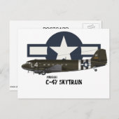 Carte Postale Douglas C-47 Skytrain (Devant / Derrière)