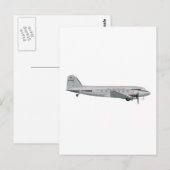 Carte Postale Douglas DC-3 Johnson Service de vol (Devant / Derrière)