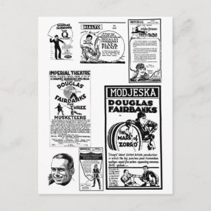 Carte Postale Douglas Fairbanks Petites annonces de films