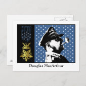Carte Postale Douglas MacArthur - Médaille d'honneur (Devant / Derrière)
