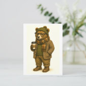 Carte postale d'ours hipster (Debout devant)
