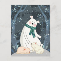 Carte postale d'ours polaires mignons