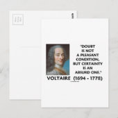 Carte Postale Doute Pas Bon État Certitude Voltaire (Devant / Derrière)