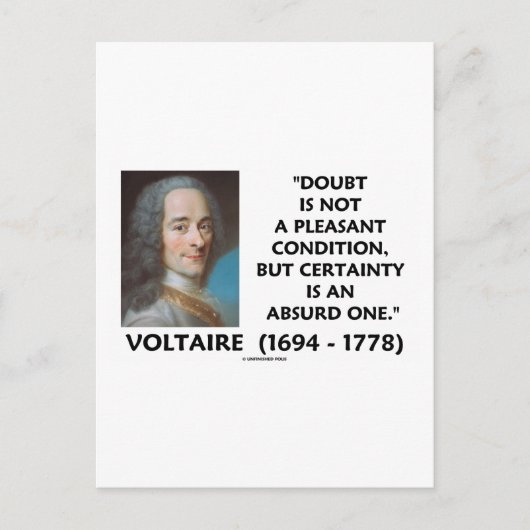 Carte Postale Doute Pas Bon État Certitude Voltaire (Devant)
