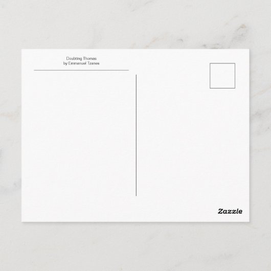 Carte Postale Douter de Thomas par Emmanuel Tzanes (Dos)