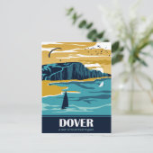 Carte Postale Douvres en bleu (Debout devant)