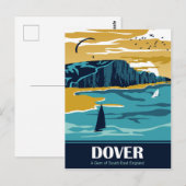 Carte Postale Douvres en bleu (Devant / Derrière)