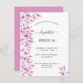 Carte Postale Doux 16 fleurs botaniques blanches roses de fête (Devant / Derrière)