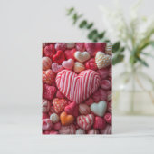 Carte Postale Doux coeurs colorés Saint-Valentin (Debout devant)